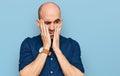 Young hispanic man wearing casual clothes tired hands covering face, depression and sadness, upset and irritated for problem Royalty Free Stock Photo