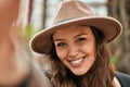 Young hispanic tourist woman smiling happy making selfie by the camera at the city Royalty Free Stock Photo