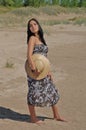 Young Hispanic Woman on the Beach Royalty Free Stock Photo