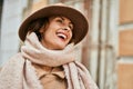 Young hispanic woman wearing elegant style standing at the city Royalty Free Stock Photo