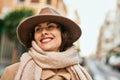 Young hispanic woman wearing elegant style standing at the city Royalty Free Stock Photo