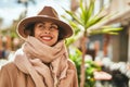 Young hispanic woman wearing elegant style standing at the city Royalty Free Stock Photo