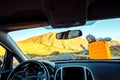 Young hitchhiker on the road Royalty Free Stock Photo