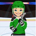 A young hockey player in uniform with an ice hockey stick Royalty Free Stock Photo
