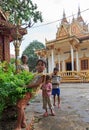 Young homeless children posing in temple Wat Krom in Sihonoukville, Cambodia