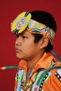 Young Hoop Dancer w/ Red Background Royalty Free Stock Photo