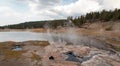 Young Hopeful Geyser next to Firehole Lake in the Lower Geyser Basin in Yellowstone National Park in Wyoming USA Royalty Free Stock Photo