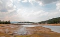 Young Hopeful Geyser next to Firehole Lake in the Lower Geyser Basin in Yellowstone National Park in Wyoming USA Royalty Free Stock Photo