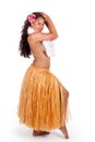 Young hula dancer looking over her shoulder Royalty Free Stock Photo