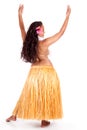 Young hula dancer seen from behind Royalty Free Stock Photo