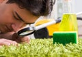 Young husband man cleaning floor at home Royalty Free Stock Photo