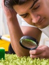 Young husband man cleaning floor at home Royalty Free Stock Photo