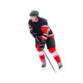 Young Ice hockey player isolated on white Royalty Free Stock Photo