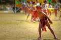 Young Igorot Boy Dancing in Flower Festival Royalty Free Stock Photo