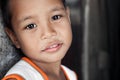 Young impoverished Asian boy portrait Royalty Free Stock Photo