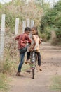 Young indian on bicycles