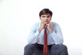 Young Indian business man thinking Royalty Free Stock Photo