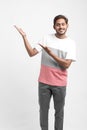 Young Indian college boy Showing Direction With Hand Royalty Free Stock Photo