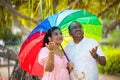 Young Indian couple in love in rain Royalty Free Stock Photo