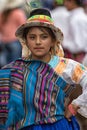 Young indigenous girl in bright clothes