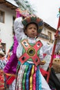 Young indigenous kichwa boy in traditional wear