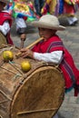 Young indigenous kichwa drummer boy