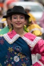 Young indigenous woman in traditional dress in Ecuador