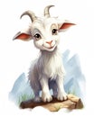 The Young and the Innocent: A Child Goat Standing on a Rock Royalty Free Stock Photo