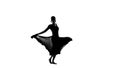 Young inspired woman in dress dancing, freedom and femininity, sensual flamenco