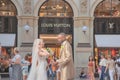 Wedding day in Galleria Vittorio Emanuele Royalty Free Stock Photo