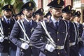 Young Italian police officers in parade