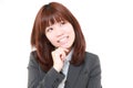 Young Japanese businesswoman thinks