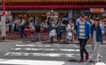 Young Japanese Couple In Yokohama Chinatown Street, Japan