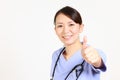 Young Japanese female doctor succeeds Royalty Free Stock Photo