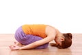 Young Japanese Woman Doing YOGA child's pose Royalty Free Stock Photo