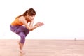 Young Japanese Woman Doing YOGA eagle pose Royalty Free Stock Photo