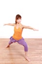 Young Japanese Woman Doing YOGA warrior II pose Royalty Free Stock Photo