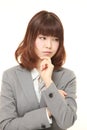 Young Japanese Woman Sleeping on the Table Royalty Free Stock Photo