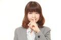 Young Japanese woman whith silence gestures