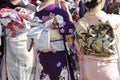 Japanese young women wearing traditional kimono Royalty Free Stock Photo