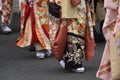 Young Japanese traditional Kimono for the coming of age day celebration. Royalty Free Stock Photo