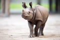 young javan rhino playful behavior display