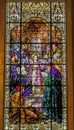 Young Jesus Preaching Temple Stained Glass Gesu Church Miami Florida