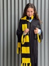 Young girl wearing a costume of young wizard scholar Royalty Free Stock Photo