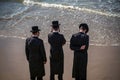 Young Jews on the coast of the Mediterranean Sea Royalty Free Stock Photo