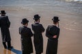 Young Jews on the coast of the Mediterranean Sea Royalty Free Stock Photo