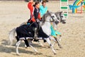 Young knights competing on purebred horses Royalty Free Stock Photo