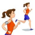 Young jogging woman, loss weight cardio training Royalty Free Stock Photo