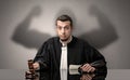 Brawny judge making decision Royalty Free Stock Photo