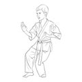 Young karate boy